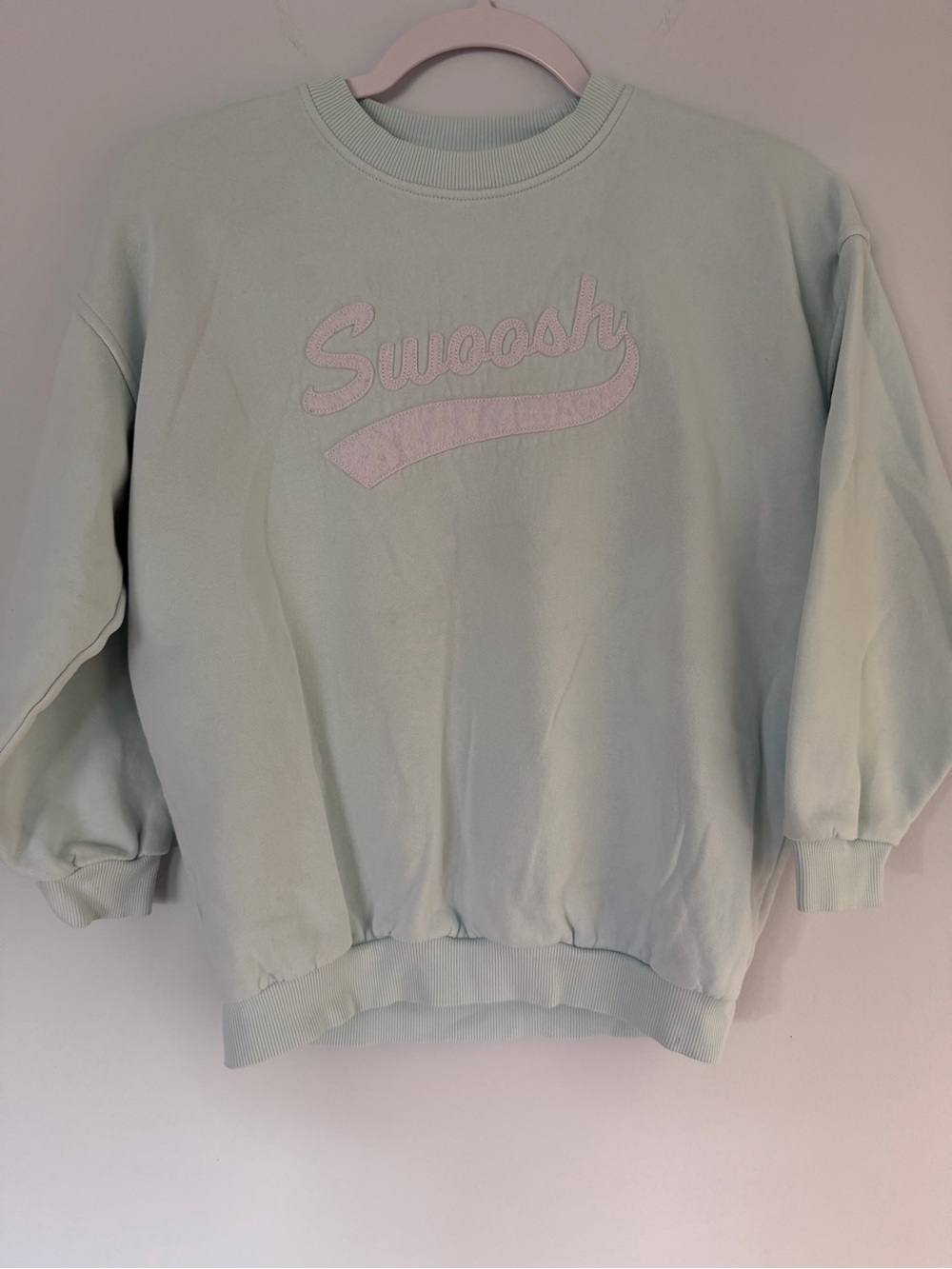 Nike Vintage Script Swoosh Mint Green Fleece Crewneck Sweatshirt Medium